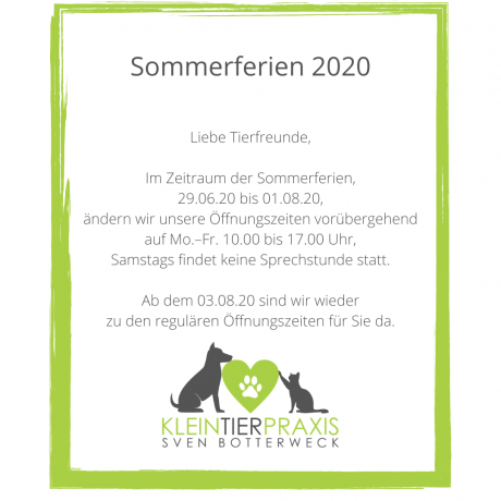 Öffnungszeiten Sommerferien